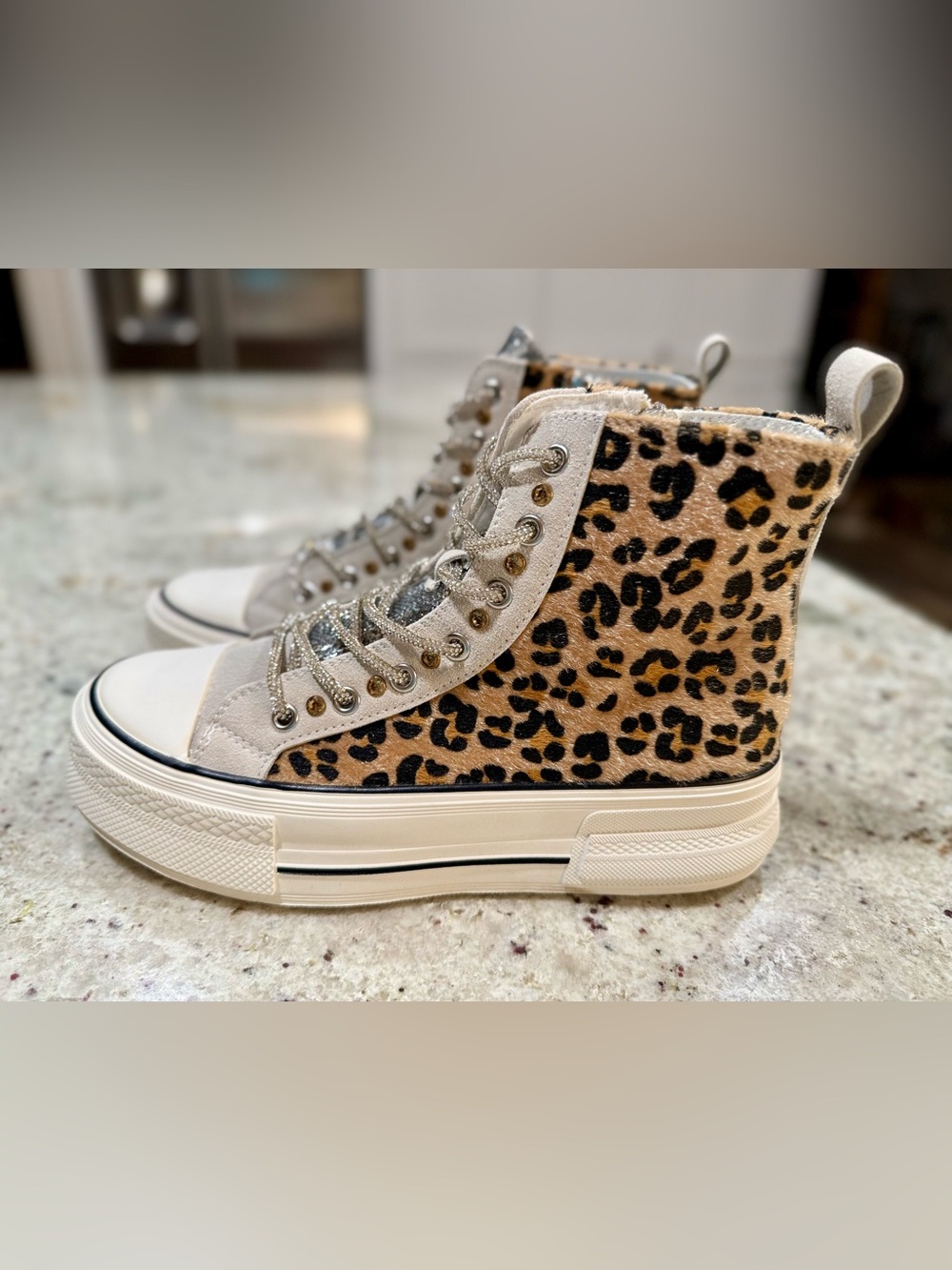 Azalea Wang "ZEPHORA" Leopard Print High Top Sneaker NWOT